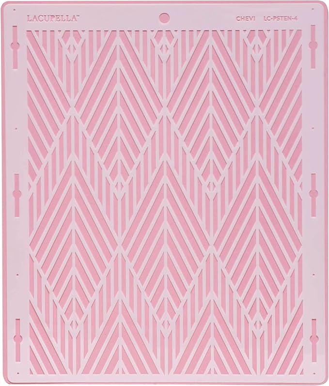 Cake Baking Stencil - Seamless Delicate Pattern for Decorating Tall Double Barrel Cake to Use with Buttercream, Royal Icing, Ganache, Paint, Airbrush (CHEVI)