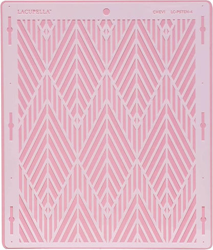 Cake Baking Stencil - Seamless Delicate Pattern for Decorating Tall Double Barrel Cake to Use with Buttercream, Royal Icing, Ganache, Paint, Airbrush (CHEVI)