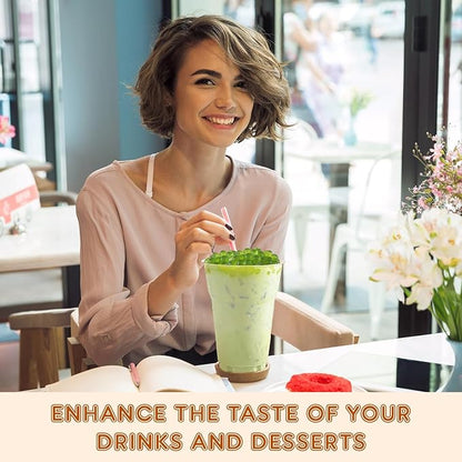 Fanale Kiwi Popping Boba Pearls, Vegan, Non GMO, Gluten Free, Fat Free, Perfect for Bubble Tea, Smoothies, Ice Cream, Desserts, and Beverages.