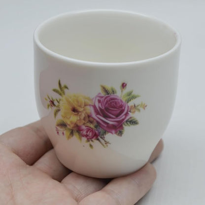 Liang baobao Porcelain Teacup, 5oz Cups Painted Flowers Coffee Tea Water Pot Ceramic Kettle Tea pot Accessories (cup*4)