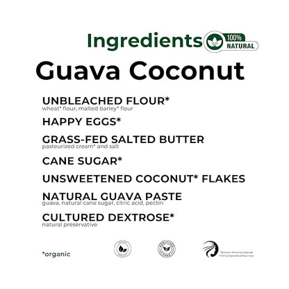 The Panza Guava Coconut Gourmet Cookie Snack Thin & Crispy | Organic, Non-GMO, 100% Natural Ingredients | Signature Jar 4.3 oz