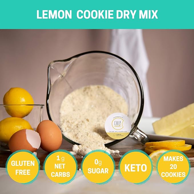 ChipMonk Cookie Mix - Zero or Low Carb Keto Friendly Snacks, Dessert, Cookies, Gluten-Free, High Fat and Protein, Low Sugar Sweet Snack Foods, Ketogenic Diet or Diabetics - Healthy, Nutrition Treats