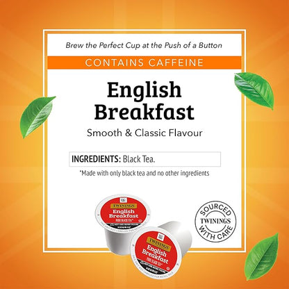 Twinings English Breakfast Black Tea K-Cup Pods for Keurig, 24 Count (Pack of 1), Smooth, Flavourful, Robust, Caffeinated, Enjoy Hot or Iced