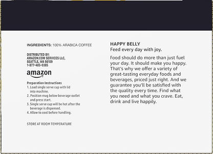 Happy Belly Light Roast Coffee Pods, Breakfast Blend, Compatible with Keurig 2.0 K-Cup Brewers, 24 Count