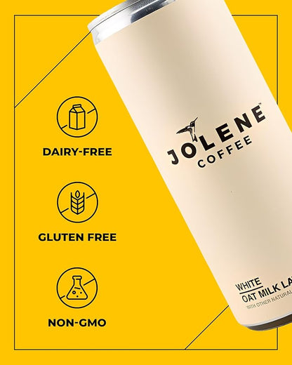 Jolene Coffee – Oat Milk Latte | 8oz Cans | Smooth, Bold, Dairy-Free, Gluten-Free, Non-GMO (24 Cans, Oat Milk Latte)