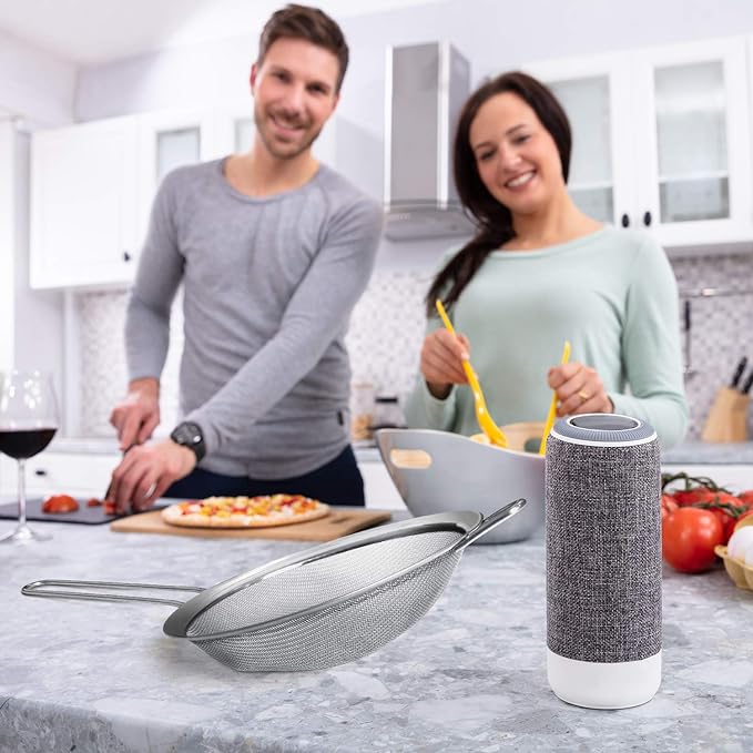 Walfos 4.7 Inch Fine Mesh Strainer, Premium Stainless Steel Colanders and Sifters, with Reinforced Frame and Sturdy Handle, Perfect for Sift, Strain, Drain and Rinse Vegetables, Pastas and Tea