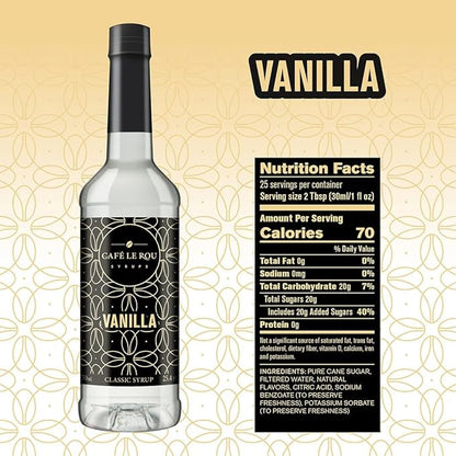 NEW Vanilla & Caramel Coffee Syrup, 2 Bottles each (25.4oz)*Includes 4 Coffee Syrup Dispensers*Flavoring Syrups for Coffee, Tea and Espresso