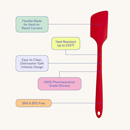 GIR: Get It Right Silicone Spatula for Cooking - 11-Inch Slate - Heat-Resistant Nonstick Kitchen Tool - Flexible Blade for Baking, Scraping & Mixing - Seamless Design