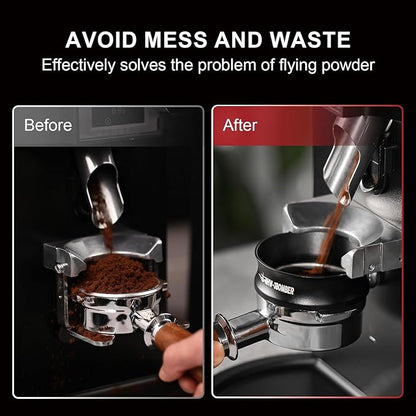 MHW-3BOMBER 51mm Espresso Dosing Funnel & Puck Screen Set, Magnetic Dosing Rring & Reusable Filter kit Compatible with 51mm Bottomless Portafilter, Coffee Dosing Ring with Eppresso Puck DR7015-OS