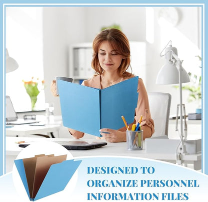 36 Pcs Classification Folders Letter Size, Back to School Supply for Teacher, Student, 2 Pocket Dividers Pressboard File Folder Bulk with 2 Fasteners, 2 in Expanding File Organizer (Blue)
