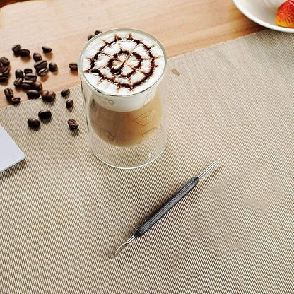 Stainless Steel Latte Art Pen, 2Pcs Latte Art Tools 2 Ends Coffee Art Pen Professional Barista Tool for Cappuccino Latte Espresso