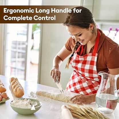 MOJOHAND Bread lame for Dough, Magnetic & Reusable Bread Lame Dough Scoring Tool, Anti-Slip Handle with Long Retractable Razor blades, Sourdough Scoring tool for Bread Making(Off-white)