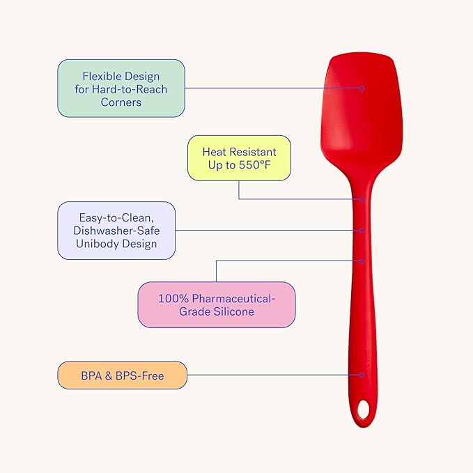 GIR: Get It Right Mini Silicone Spoonula Spatula - 8.3 In L x 1.8 In W, Black - Nonstick & Heat Resistant Kitchen Spatula - Seamless Single-Piece Design - Baking & Cooking Utensil