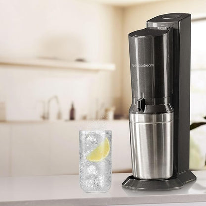 SodaStream - Aqua Fizz Sparkling Water Maker | STARTER KIT | GLASS Carbonator | CQC CO2 System | Includes 2x Elegant Glass Carafes, 1x CO2 Cylinder | Dishwasher Safe | Black