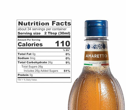 Fabbri Flavoring Syrup, Amaretto, Made in Italy, 33.8 Ounce (1 Liter)