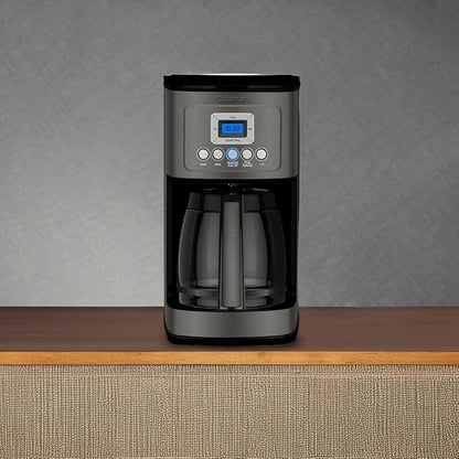 Cuisinart 14-Cup Coffee Maker, Programmable PerfecTemp Glass Carafe Coffee Machine with 1-4 Cup Setting, Brew Strength Control and Brew Pause, Stainless Steel, DCC-3200BKSNAS, Black