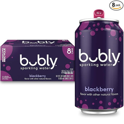 bubly Sparkling Water, Blackberry, Zero Sugar & Zero Calories, Seltzer Water,12 Fl Oz Cans (Pack of 8)