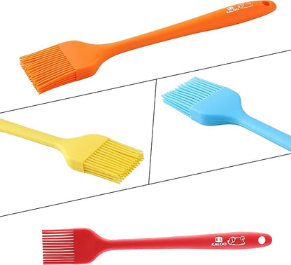 4PCS Silicone Basting Pastry Brush, Kaloo Kitchen Cooking Brush for Food Butter Oil BBQ Sauce Baking, Heat Resistant & Dishwasher Safe (Stylish Dog Pattern)