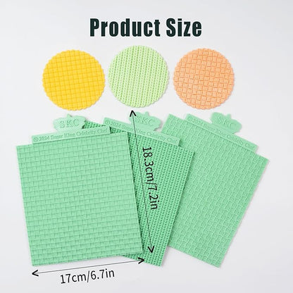 KALAIEN Sweater Texture Fondant Impression Mats Knit Fondant Embosser Texture Mats for Clay Cake Decorating Fondant Molds Set of 3