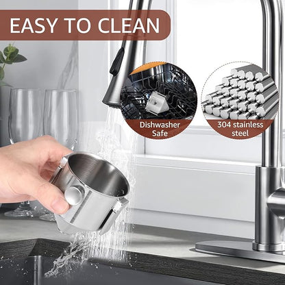 Pour Over Coffee Dripper Stainless Steel Coffee Filter Pour Over Coffee Maker Collapsible Coffee Dripper Cup Cone Filter for Travel Camping (Stainless Steel)