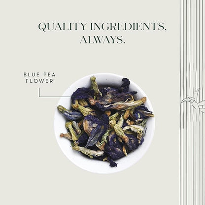 Luxmi Estates Butterfly Pea Flower Organic Blue Pea Flower Tea (50 Tea Bags) Caffeine Free Tea Bags For Relaxing, Calming, and Stress Relief, With Certified Herbal Tea