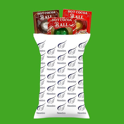 Needzo Hot Chocolate Melting Balls Assorted Variety with Salted Caramel, Peppermint, and Classic Flavors, Bulk Cocoa with Mini Marshmallows Inside, Cute Candy Stocking Stuffers Party Favor Pack of 3