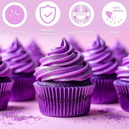 Nomeca Edible Glitter for Drinks Cakes, 8 grams Food Grade Luster Dust Sprinkles Glitter for Cake Decorations, DIY Cocktails, Beverages & Cake Decorating, Dessert Cake Topper (10-Lavender)