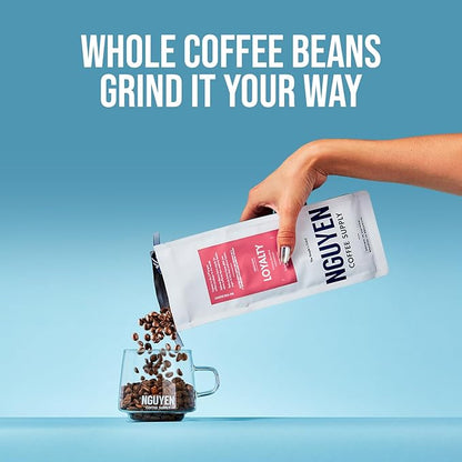 Nguyen Coffee Supply - Loyalty Signature Robusta & Arabica Blend: Medium Roast Premium Whole Coffee Beans, Vietnamese Single Origin, Low Acid, High Caffeine, Roasted in Brooklyn [5 Ib Bag]