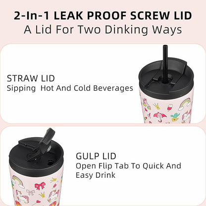 BJPKPK 26oz Insulated Tumbler With lid And Straw Stainless Steel Tumblers Travel Coffee Mug Reusable Thermal Cup,Unicorns