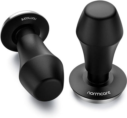 Normcore Coffee Tamper 51.5mm - Spring-loaded Tamper - Barista Tools - Barista Tools - Barista Coffee Tamper with Anodized Aluminum Tamper Stand Holder - Stainless Steel Flat Base
