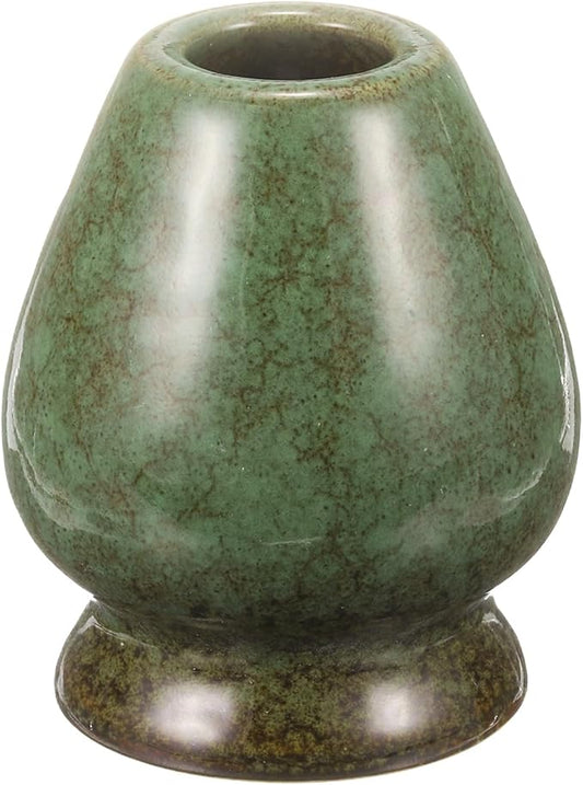 HARFINGTON Ceramic Chasen Stand 70mm Matcha Whisk Holder Teas Set Whisks Stand Traditional Matcha Tea Chasen Holder Tea Set Accessories for Tea Tasting, Gradient Green