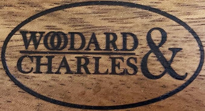 6 Acacia Wood Serving Boards with Stand, Perfect for Serving, Sushi, Cheese, Hors d'oeuvre, Charcuterie, Sandwiches by Woodard & Charles, 7 Piece Set, 9 1/2" x 6 1/2" ★★PACK OF 10★★