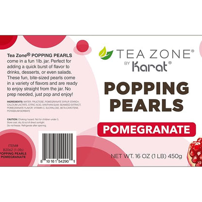 Tea Zone [1 Pound] Pomegranate Popping Pearls, Bursting Pearls for Teas, Shakes, Smoothies, Dessert Toppings