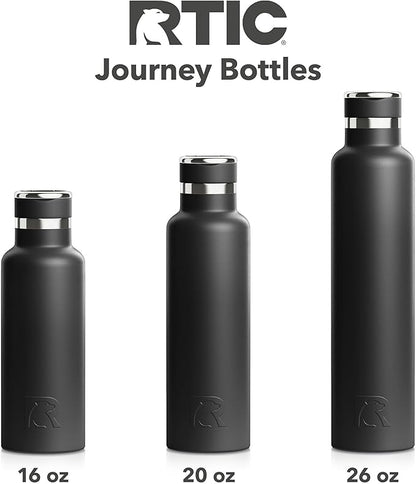 RTIC 16oz Journey Bottle Metal Stainless Steel Vacuum Insulated, BPA Free, Reusable, for Water, Hot and Cold Drinks, Travel, Sports, Camping, Sunlight Glitter