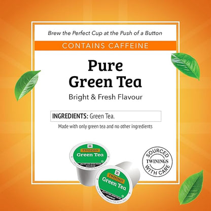 Twinings Green Tea K-Cup Pods for Keurig, 24 Count (Pack of 1), Smooth Flavour, Enticing Aroma, Caffeinated, Enjoy Hot or Iced