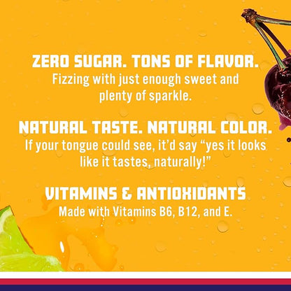Sparkling Ice, Cherry Limeade Sparkling Water, Zero Sugar Flavored Water, with Vitamins and Antioxidants, Low Calorie Beverage, 17 fl oz Bottles (Pack of 12)