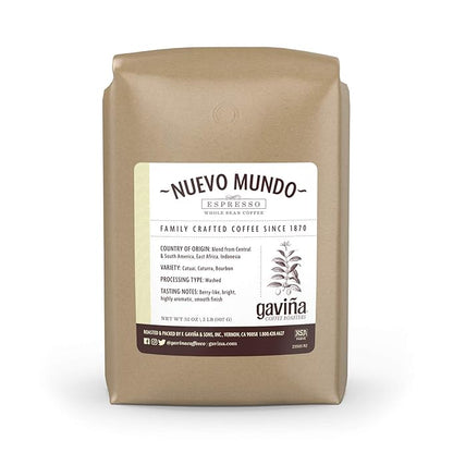 Gaviña Nuevo Mundo Espresso Whole Bean, 100% Arabica Coffee, 32 oz Bag