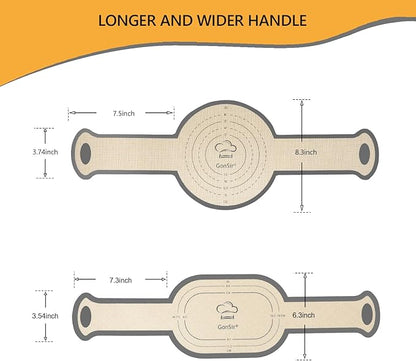 Silicone Bread Sling, Round and Oval Dutch Oven Baking Mat with Upgraded Handles, Non-Stick & Easy Clean Baking Mat to Transfer Sour Dough Easily, 2 Pcs Reusable Bread Mat Set