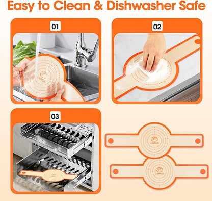 Silicone Bread Sling Dutch Oven，2 PCS Silicone Baking Mat Set，Non-Stick & Easy Clean Reusable Bread Mat With Extra Long Handles, Bread Baking Mat for Sourdough Transfer