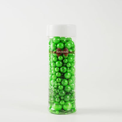 Kasvan Christmas Green Pearl Sugar Sprinkles - Edible Candy Pearls 130g/4.58 Oz, Mix Size, Baking Cake Decorations, Ice Cream Toppings and Cookie Decorating, Wedding Party Chirstmas Supplies
