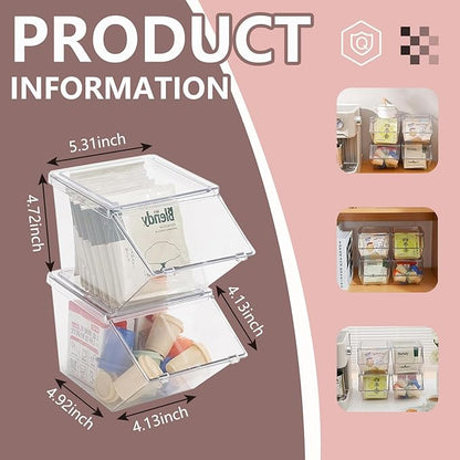 Roninkier 4 pack Coffee Pod Holder Tea Bag Organizer, Large Capacity Stackable Coffee Bar Accessories for Counter