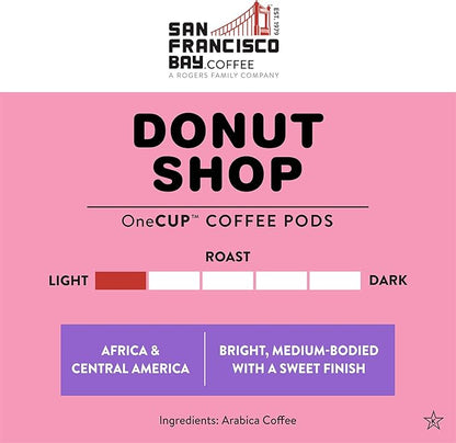 San Francisco Bay Compostable Coffee Pods - Donut Shop (36 Ct) K Cup Compatible including Keurig 2.0, Light Roast