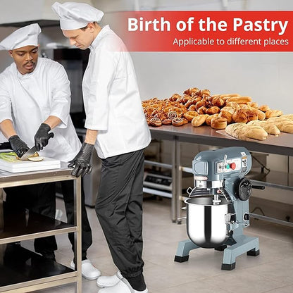 30QT Commercial Mixer, 1250W Stainless Steel Commercial Food Mixer with 3 Speed Adjustable, Large Capacity Commercial Stand Mixer Food Mixing Machine for Bakery Pizzeria Restaurant