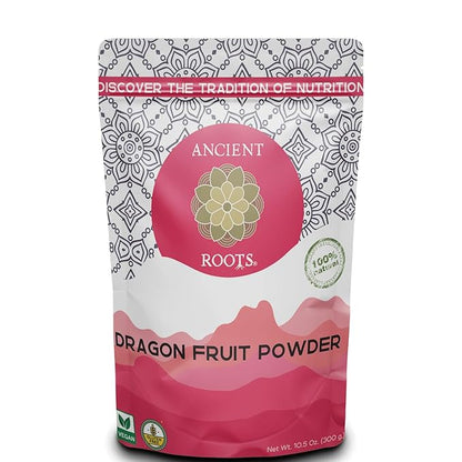 Ancient Roots Dragon Fruit Powder - All-Natural Food Coloring, Filled with Antioxidants, 75 Servings (10.5 ounces)
