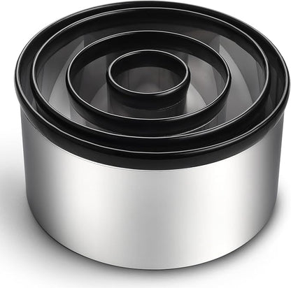 Spring Chef Large Dough Blender & Biscuit Cutter Set, Heavy Duty Stainless Steel Professional Pastry Cutter, Soft Grip, Black