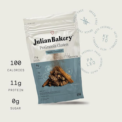 Julian Bakery® ProGranola® Cereal | Vanilla Cinnamon Cluster | 11g Protein | 2 Net Carbs | Gluten-Free | Grain-Free | 9oz (3 PACK)