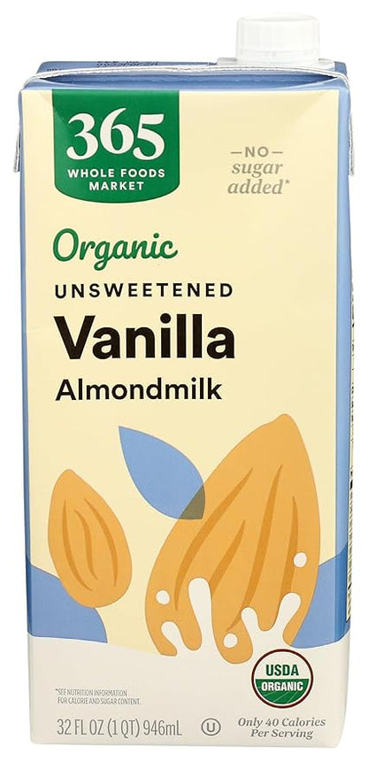 365 by Whole Foods Market, Organic Unsweetened Vanilla Almond Milk, 32 Fl Oz