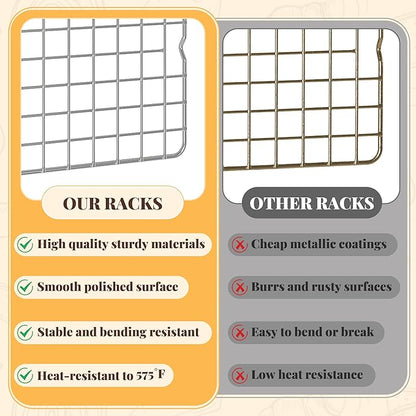 Cooling Racks for Cooking and Baking - 2 PCS 10" x 15" Grid Wire Baking Rack for Oven Cooking, Baking, Grilling, Roasting -Dishwasher Safe Bacon Rack- Fits Jelly Roll Cookie Sheet Pan