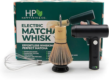 Matcha Electric Whisk Set - Rechargeable Handheld Frother with Whisk and Holder | Automatic Frother for the Perfect Blend | Electric Handheld Frother for Matcha Tea Lovers