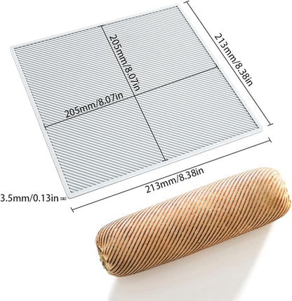 TUKE 3D Cake Lace Mold Stripe Lace Mat Embosser Texture Silicone Mould Fondant Chocolate Stencil Border Bakeware Cake Decorating (A_ Stripe)